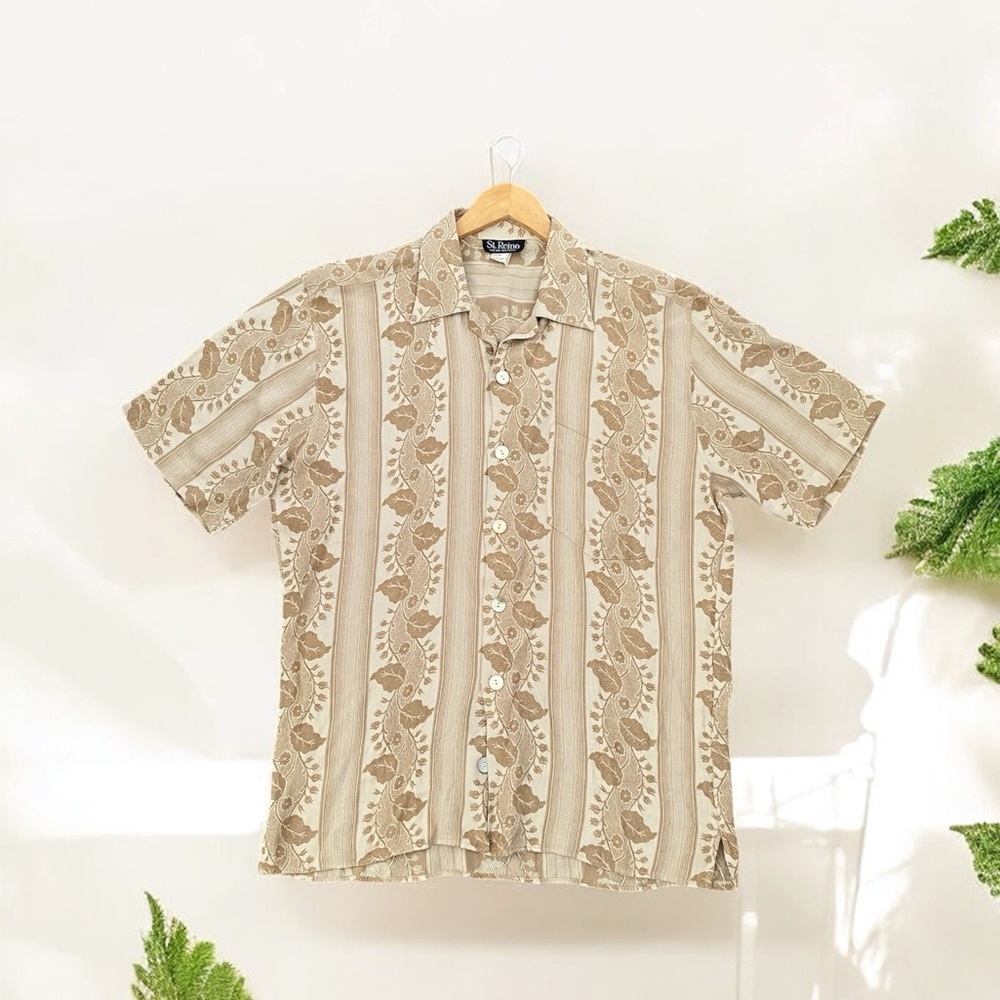 Vintage 90’s Retro Patterned Flowy Button Up Shirt